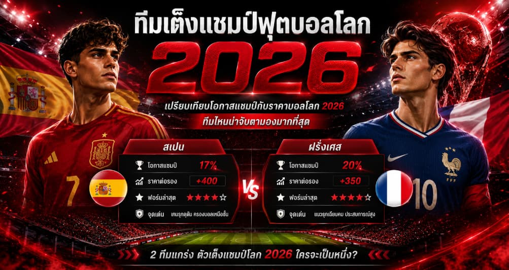 ทีมเต็งแชมป์ฟุตบอลโลก 2026 ทีมไหนน่าจับตามองมากที่สุด
