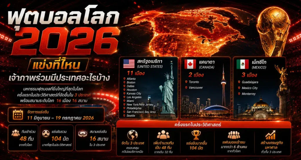 ฟุตบอลโลก 2026 แข่งที่ไหน
