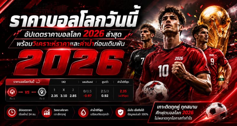 ราคาบอลโลกวันนี้ อัปเดตราคาบอลโลก 2026 ล่าสุด