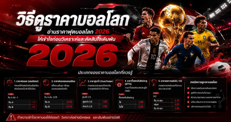 วิธีดูราคาบอลโลก 2026 ให้เข้าใจ