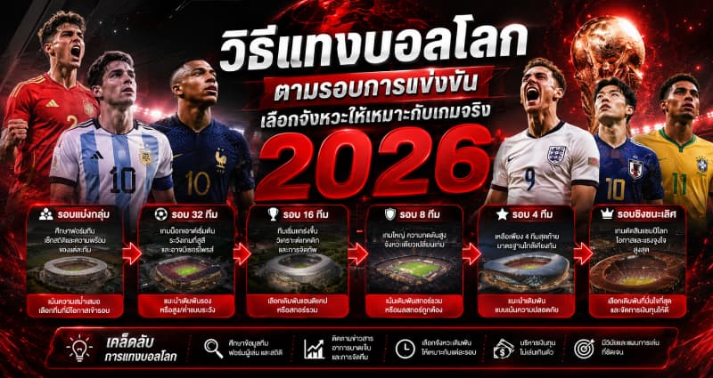 วิธีแทงบอลโลก ตามรอบการแข่งขัน