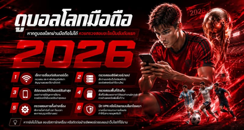 ดูบอลโลกผ่านมือถือไม่ได้ ควรตรวจสอบอะไร