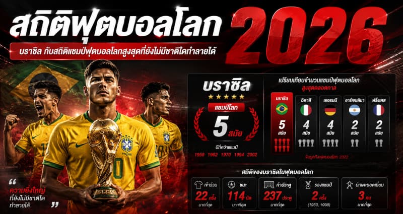 บราซิล กับสถิติแชมป์ฟุตบอลโลก